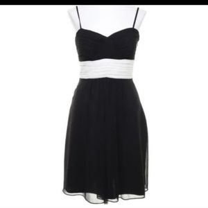 Betsey & Adam by Linda Bernell Mini Dress - Size 6 - Black Chiffon, Cocktail